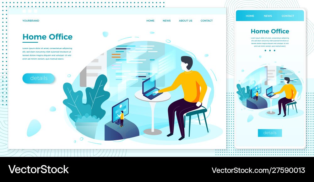 Man working with code set Man working with code set vector image