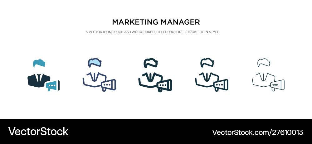 Marketing manager icon in different style two Marketing manager icon in different style two vector image