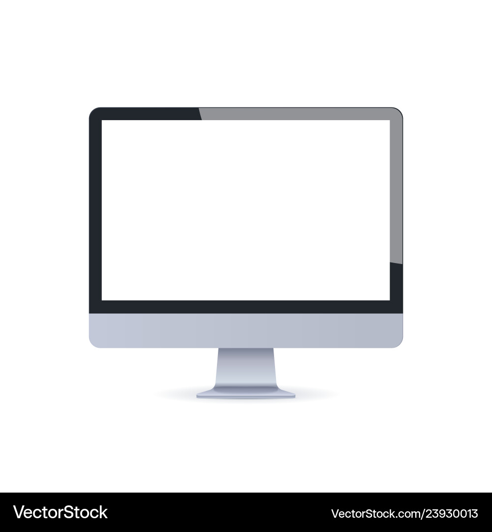 Modern desktop monitor mockup blank empty screen vector image