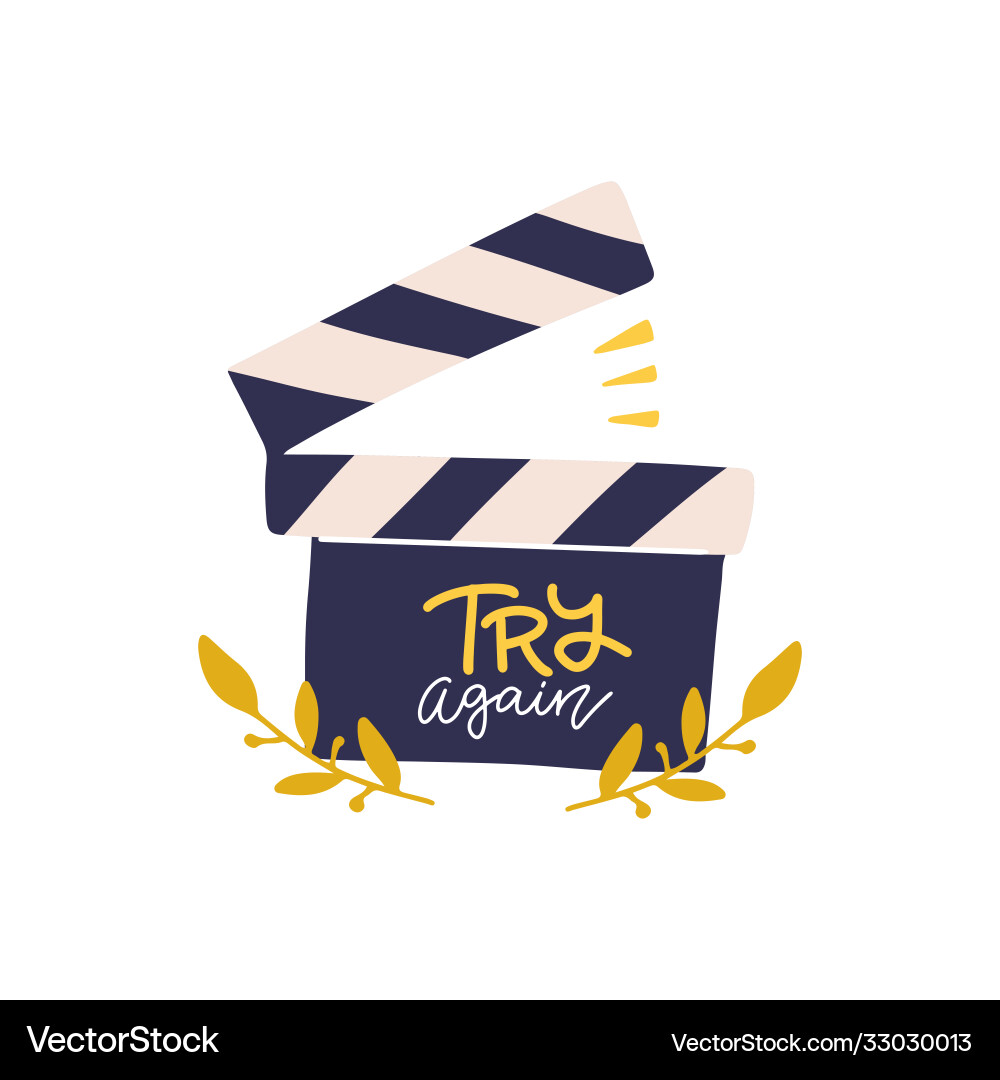 Movie clapper board isolated on white background Movie clapper board isolated on white background vector image