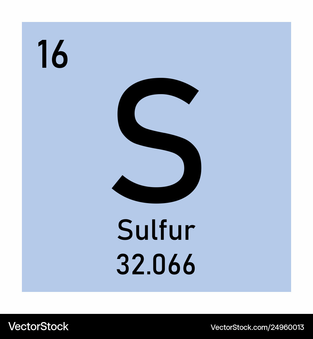 Periodic table element sulfur Periodic table element sulfur vector image