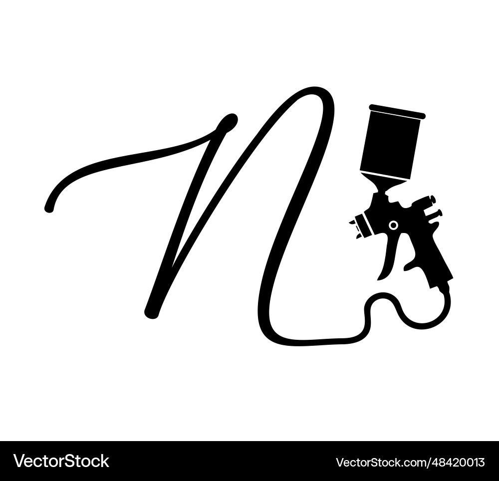 Pistolenspray Farbe Monogramm Logo Anfangsbuchstabe n Pistolenspray Farbe Monogramm Logo Anfangsbuchstabe n vektorbild