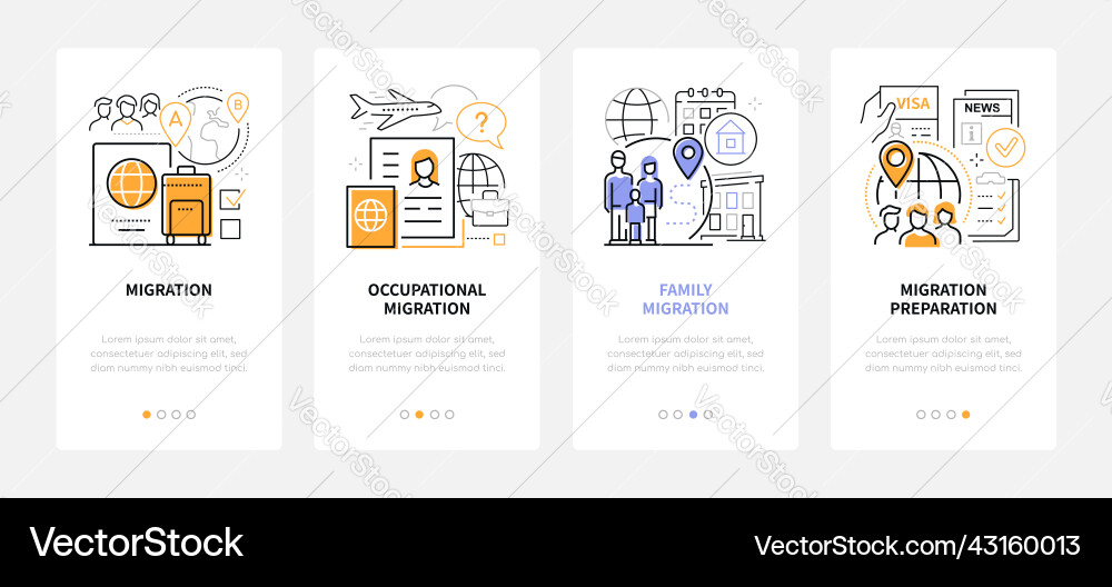 Preparing for migration - line design style Preparing for migration - line design style vector image
