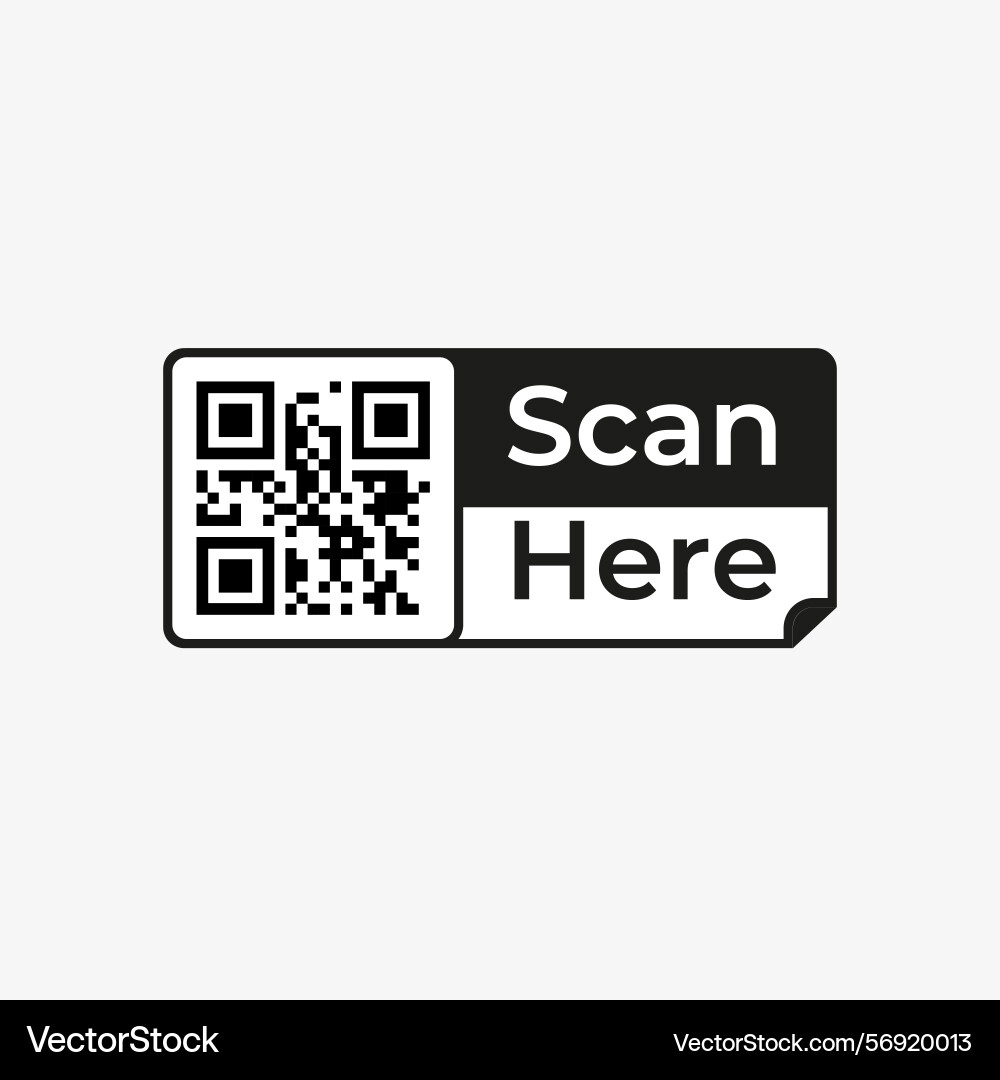 Qr code scan label icon template vector image