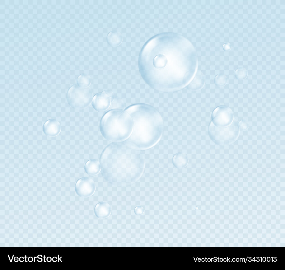 Realistic soap bubble isolated on transparent Realistic soap bubble isolated on transparent vector image