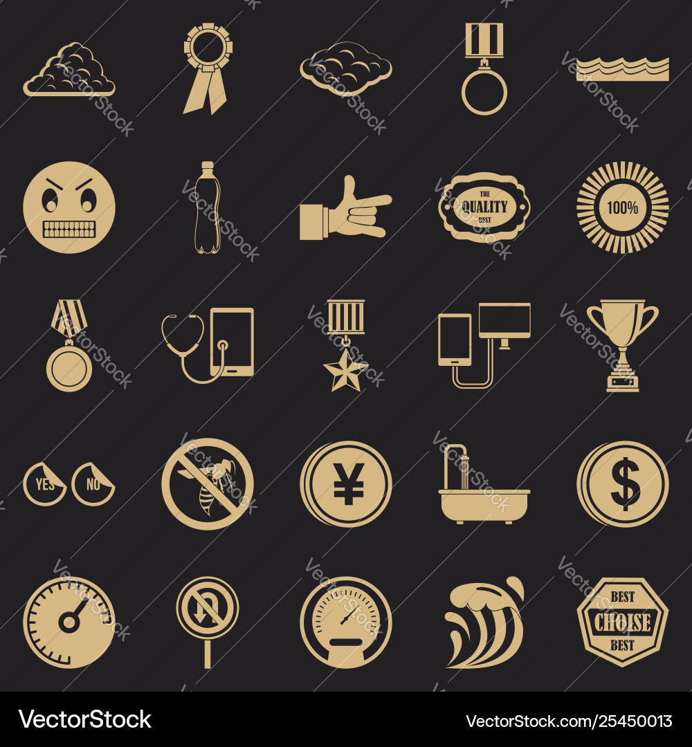 Sample icons set simple style vector image