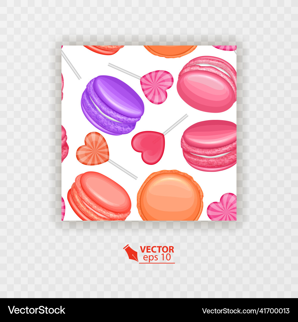 Seamless pattern with macaroni and sweets Seamless pattern with macaroni and sweets vector image