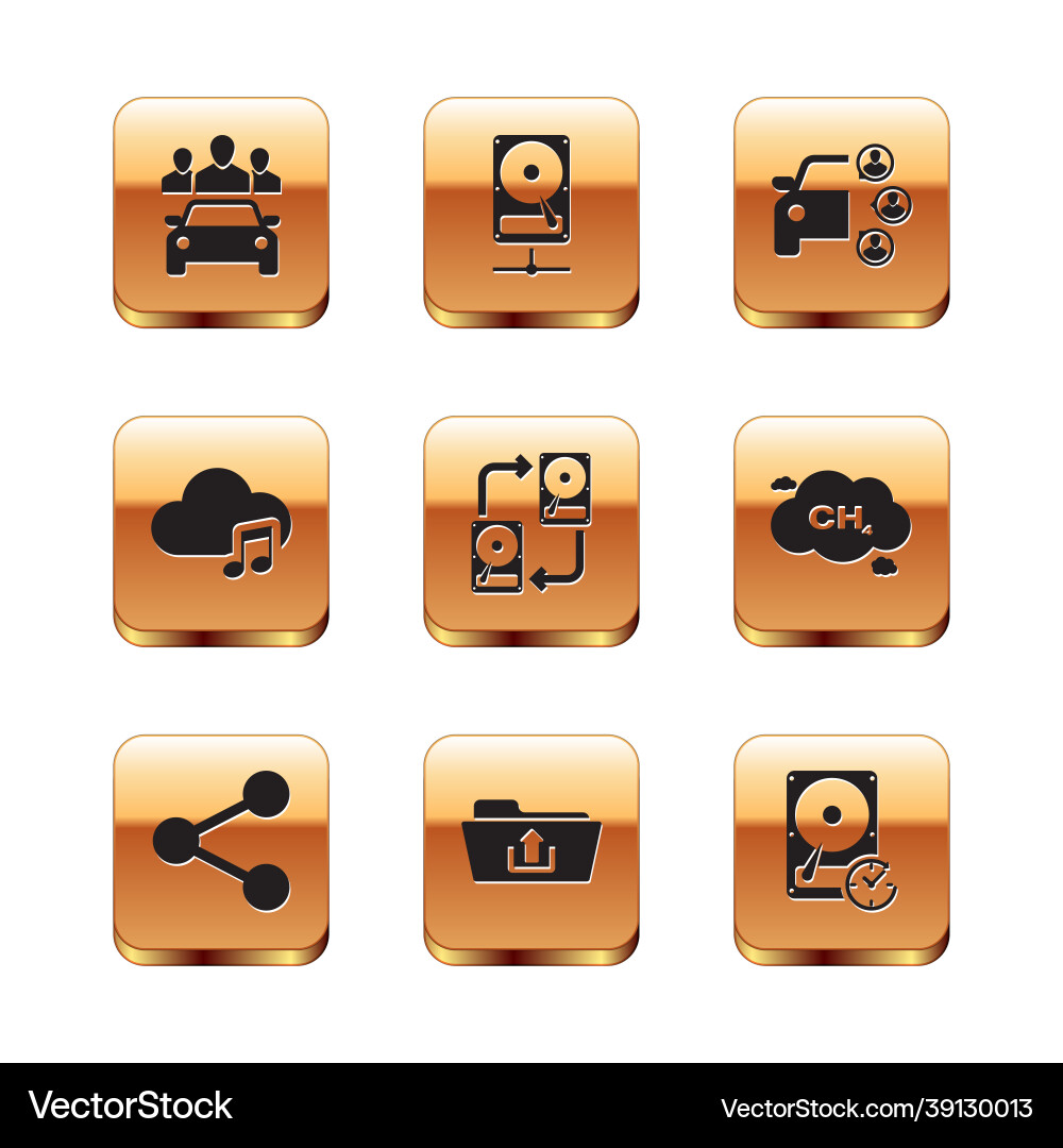 Set car sharing share folder upload data Set car sharing share folder upload data vector image