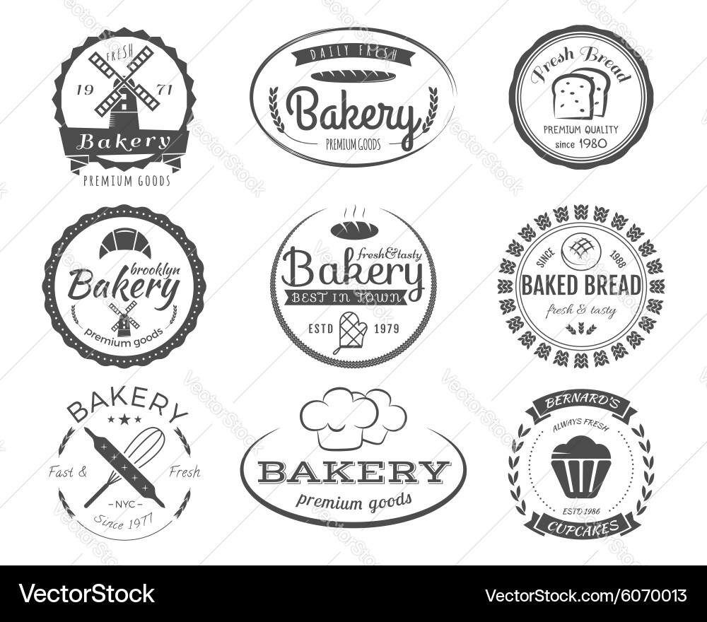 Set of bakery labels badges and design elements Vector Image
