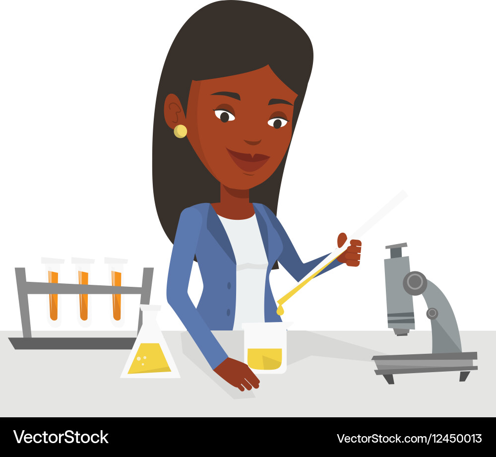Student working at laboratory class vector image