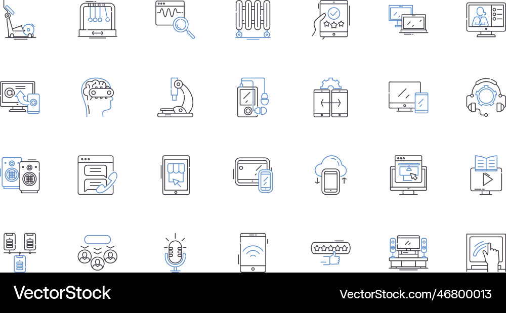 Tools system line icons collection automation Tools system line icons collection automation vector image