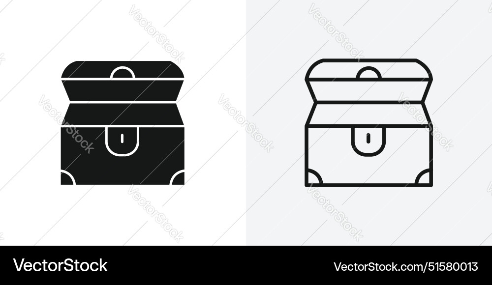 Treasure chest icon set Treasure chest icon set vector image