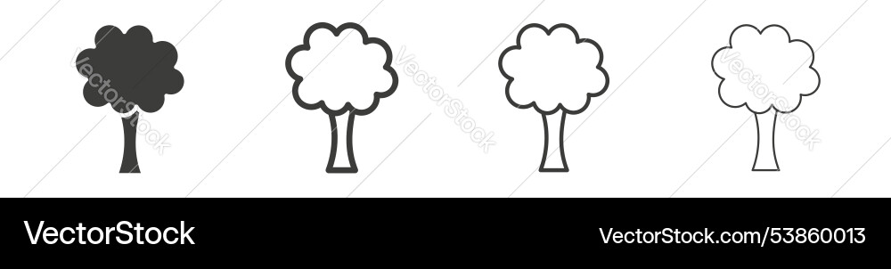 Tree icon set Vector Image