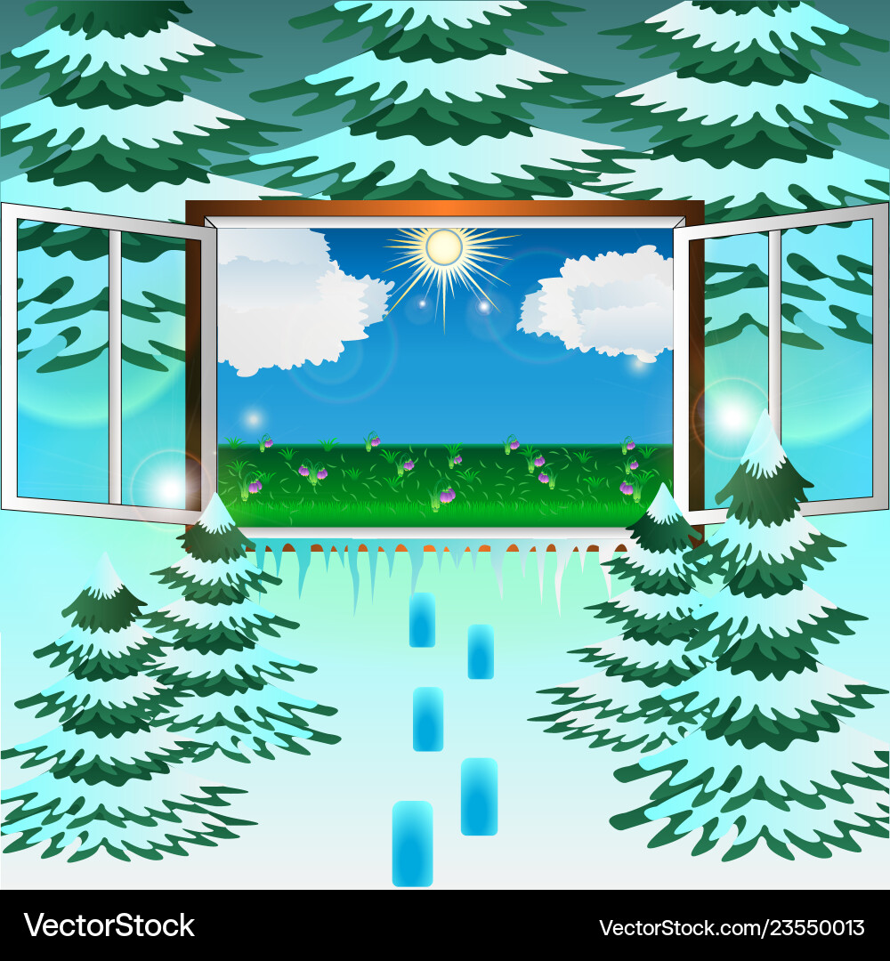 Window in the spring Window in the spring vector image