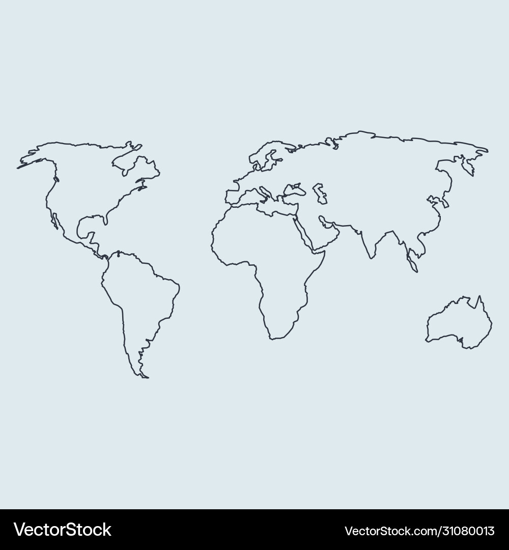 World map symbol outline in simple flat style World map symbol outline in simple flat style vector image