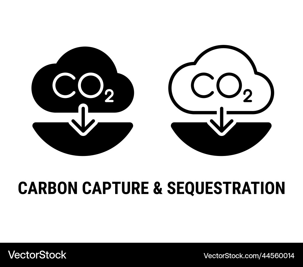 Carbon Capture & Sequestration Icon vector image