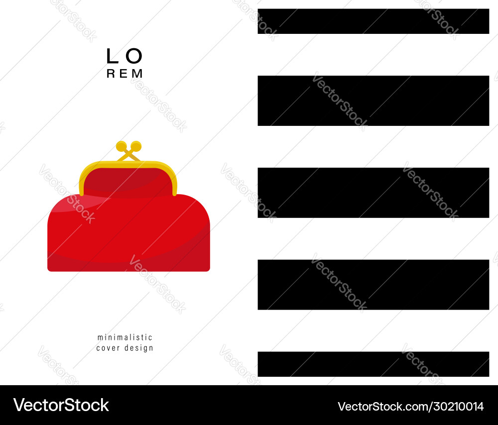 Card with handbag and pattern vector image