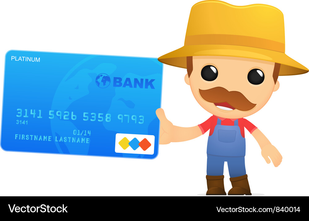 Cheerful Cartoon Farmer Vector Image