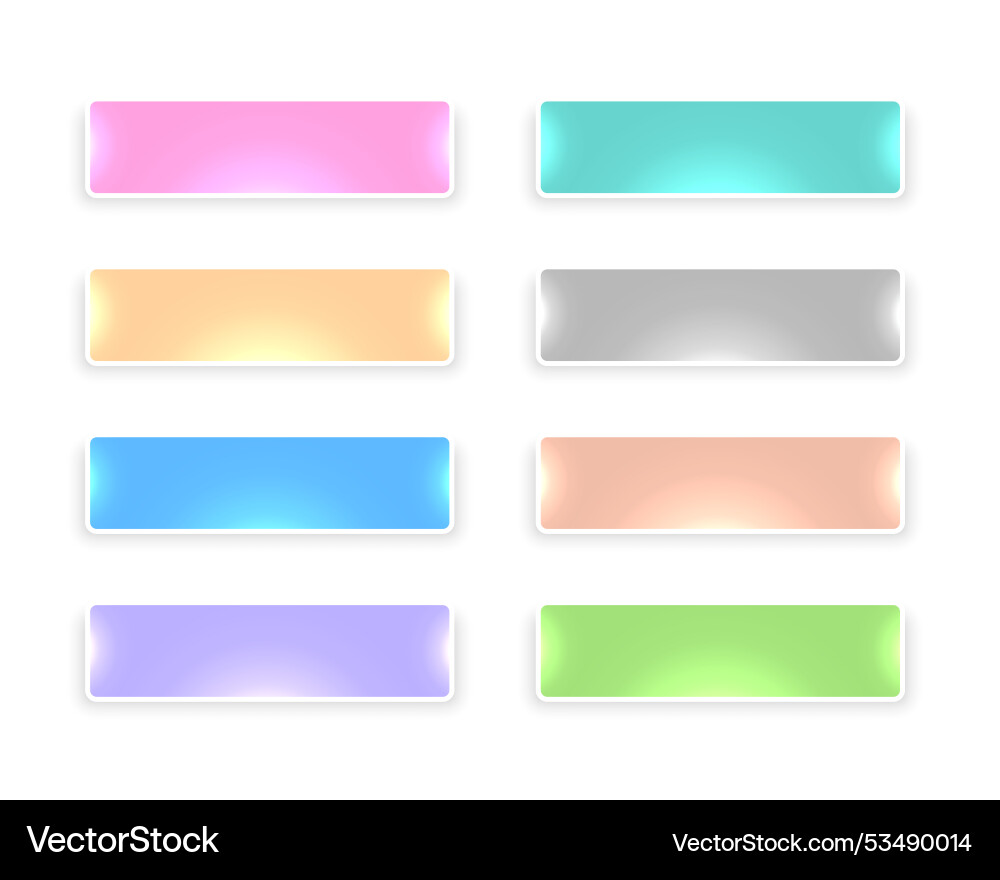 Collection of empty web button icon in soft colors Vector Image