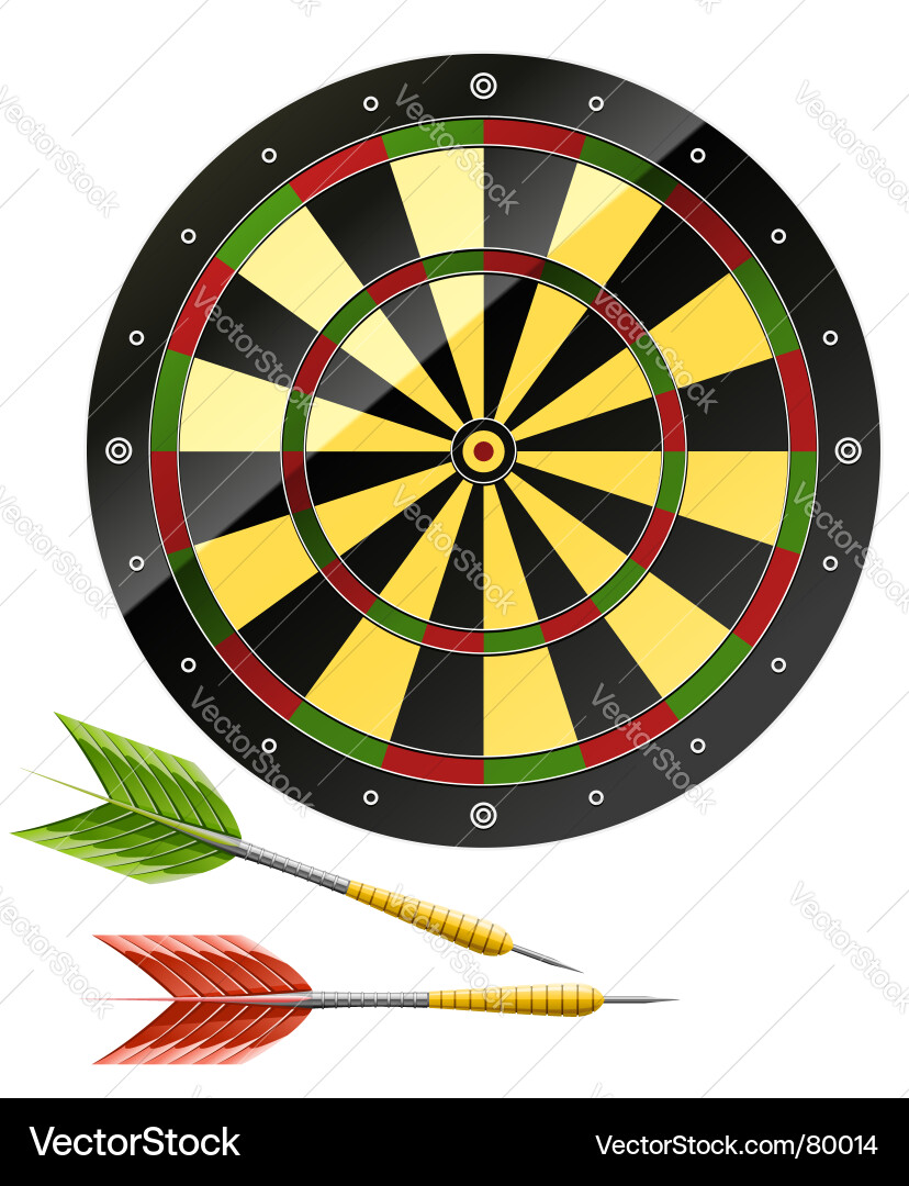 Dart Game with Target vector image