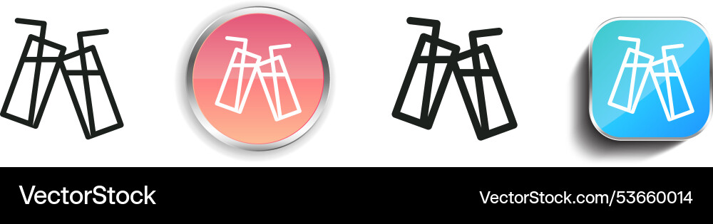 Drink icon thin linear regular and button style vector image