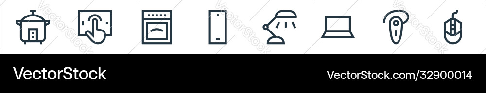 Electronics line icons linear set quality Electronics line icons linear set quality vector image
