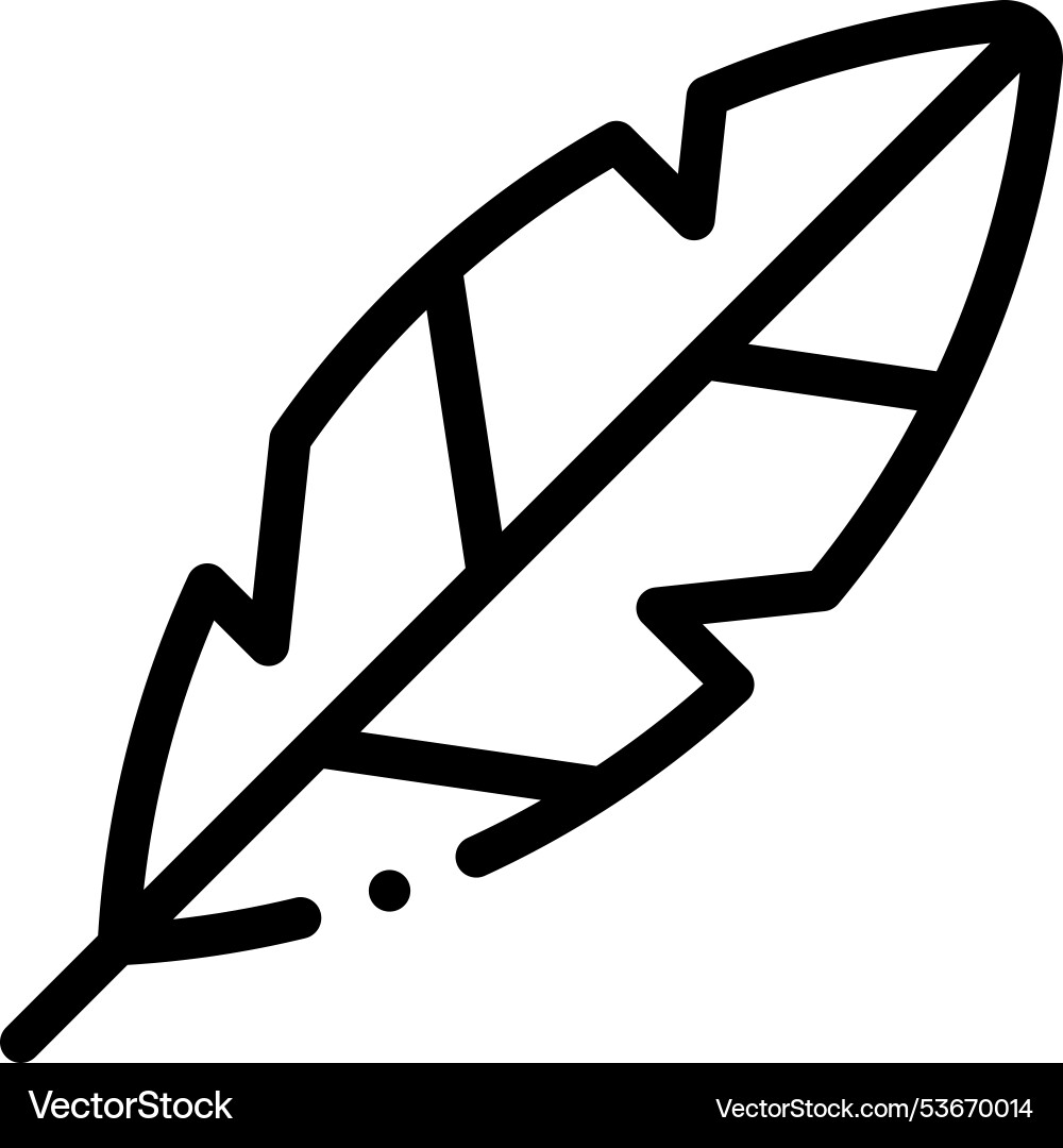 Feathers icon thin linear style design isolated Feathers icon thin linear style design isolated vector image