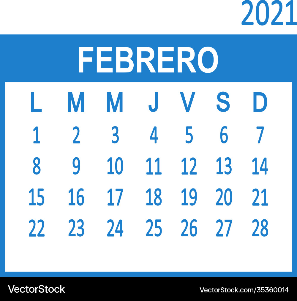 Febrero february second page set spanish Febrero february second page set spanish vector image