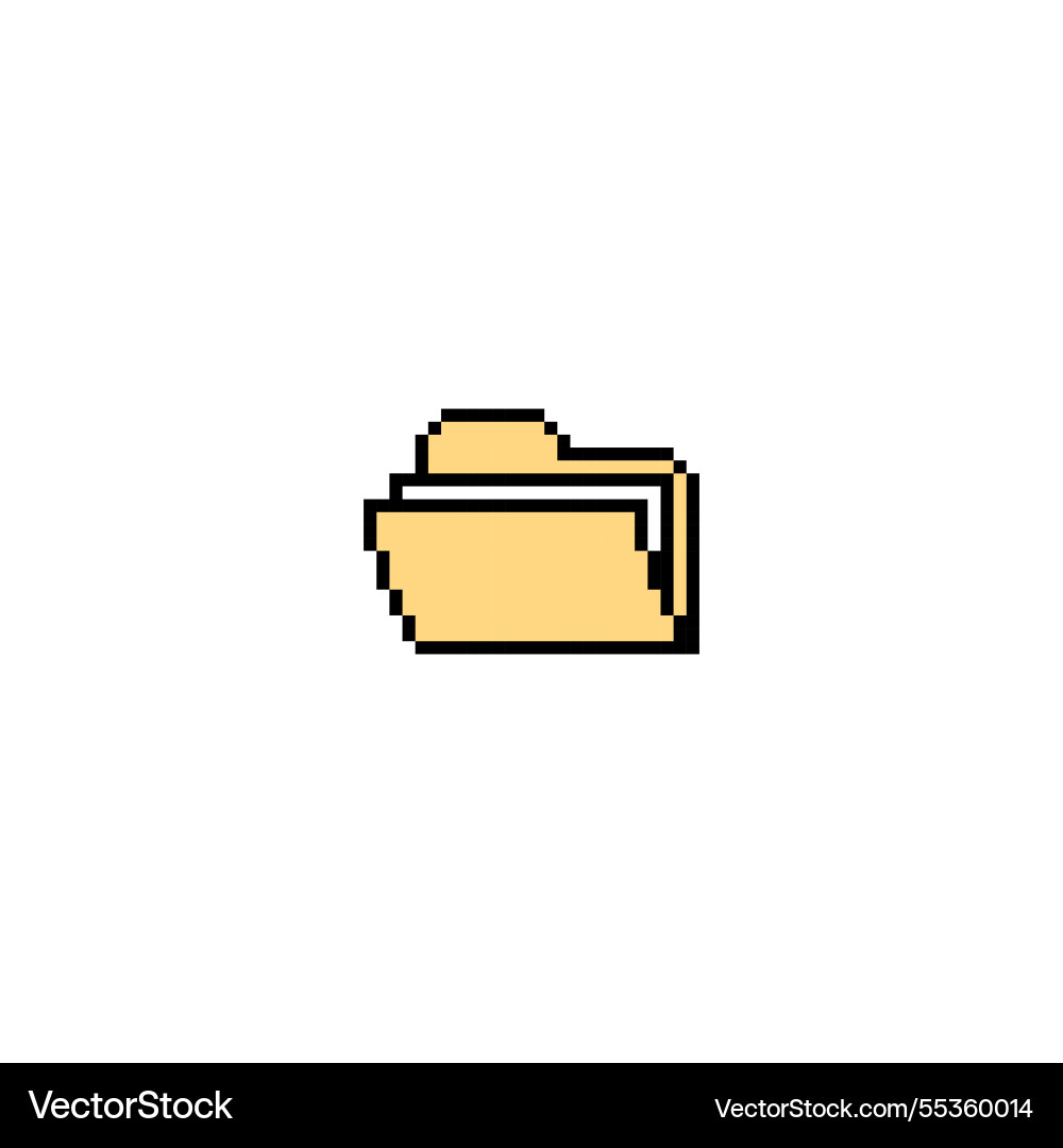 Folder pixel art icon pixeled retro 8 bit Folder pixel art icon pixeled retro 8 bit Vector Image