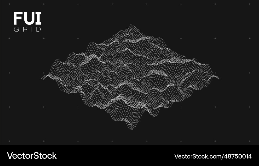 Fui gui 3d landscape scan grid abstract Fui gui 3d landscape scan grid abstract Vector Image