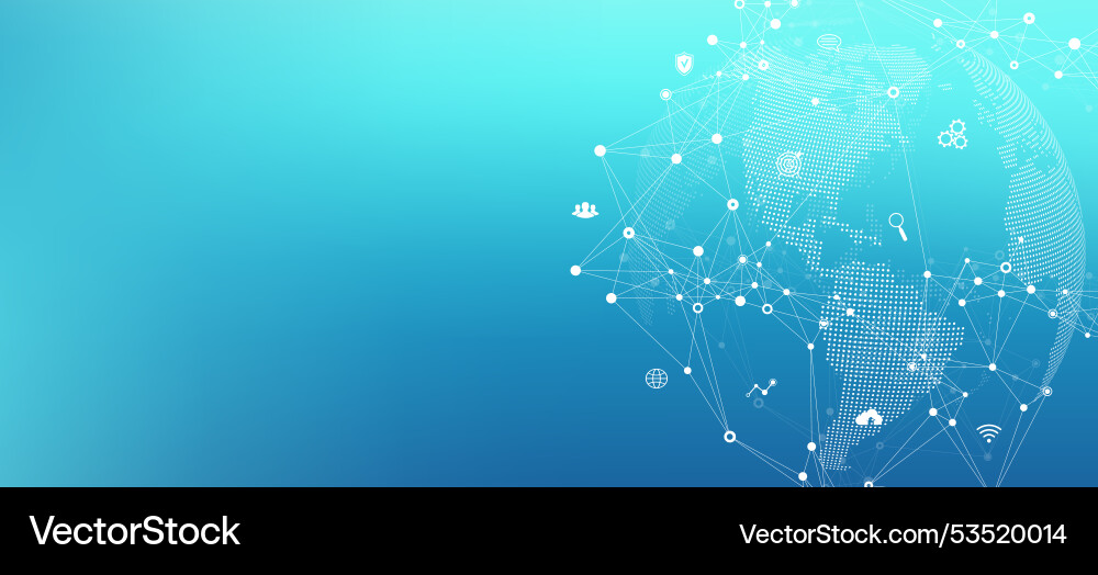 Global network connection banner design template Global network connection banner design template vector image