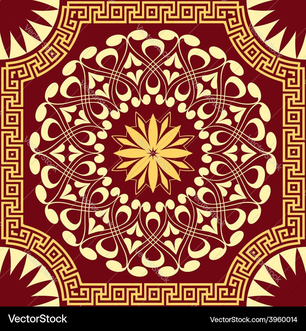 Gold pattern of spirals swirls and chains Vector Image