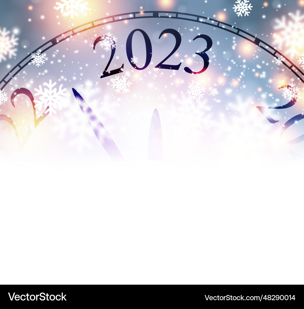 Half hidden clock showing 2023 Half hidden clock showing 2023 vector image