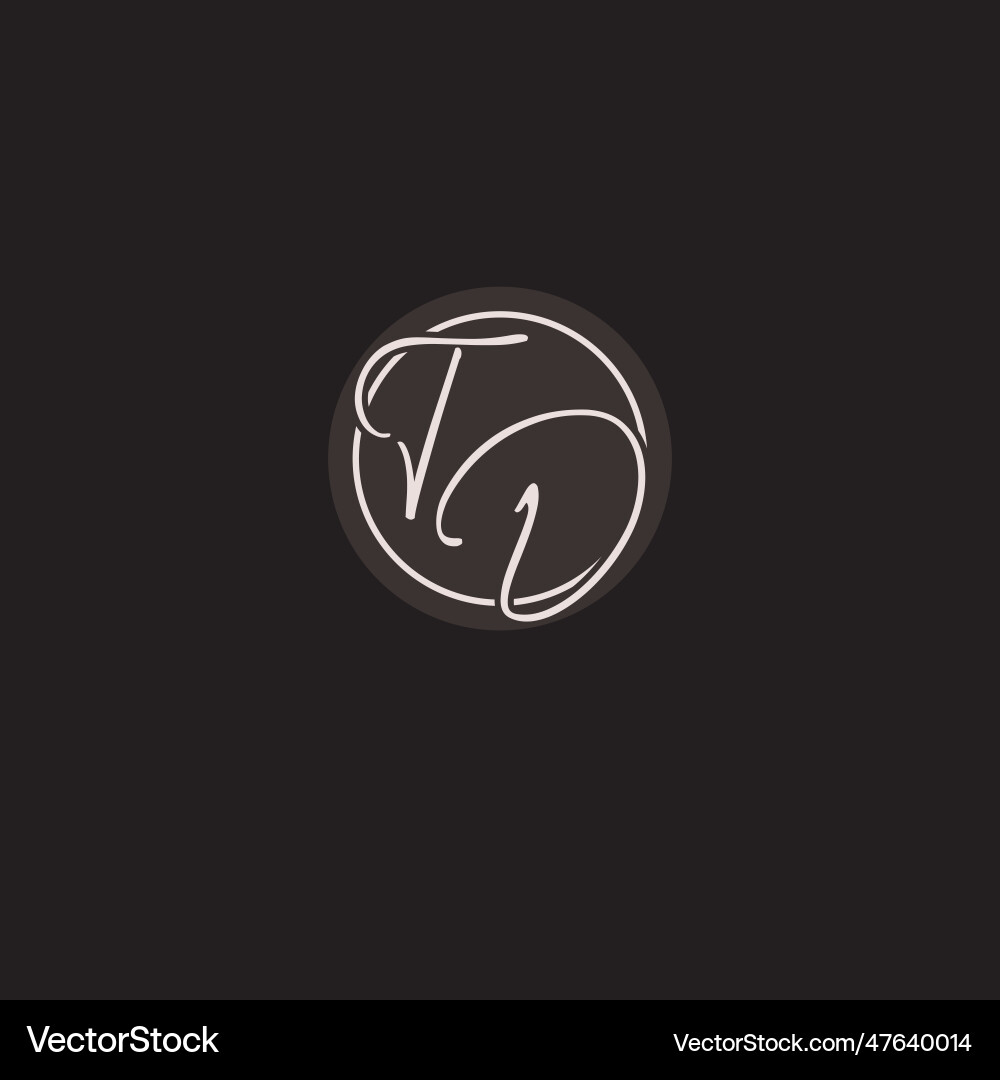 Initials td logo monogram with simple circle line Vector Image