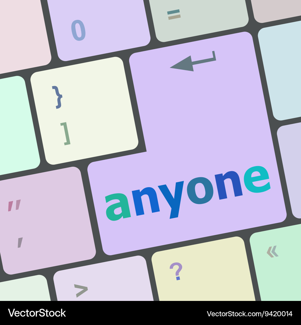 Keyboard with enter button anyone word vector image
