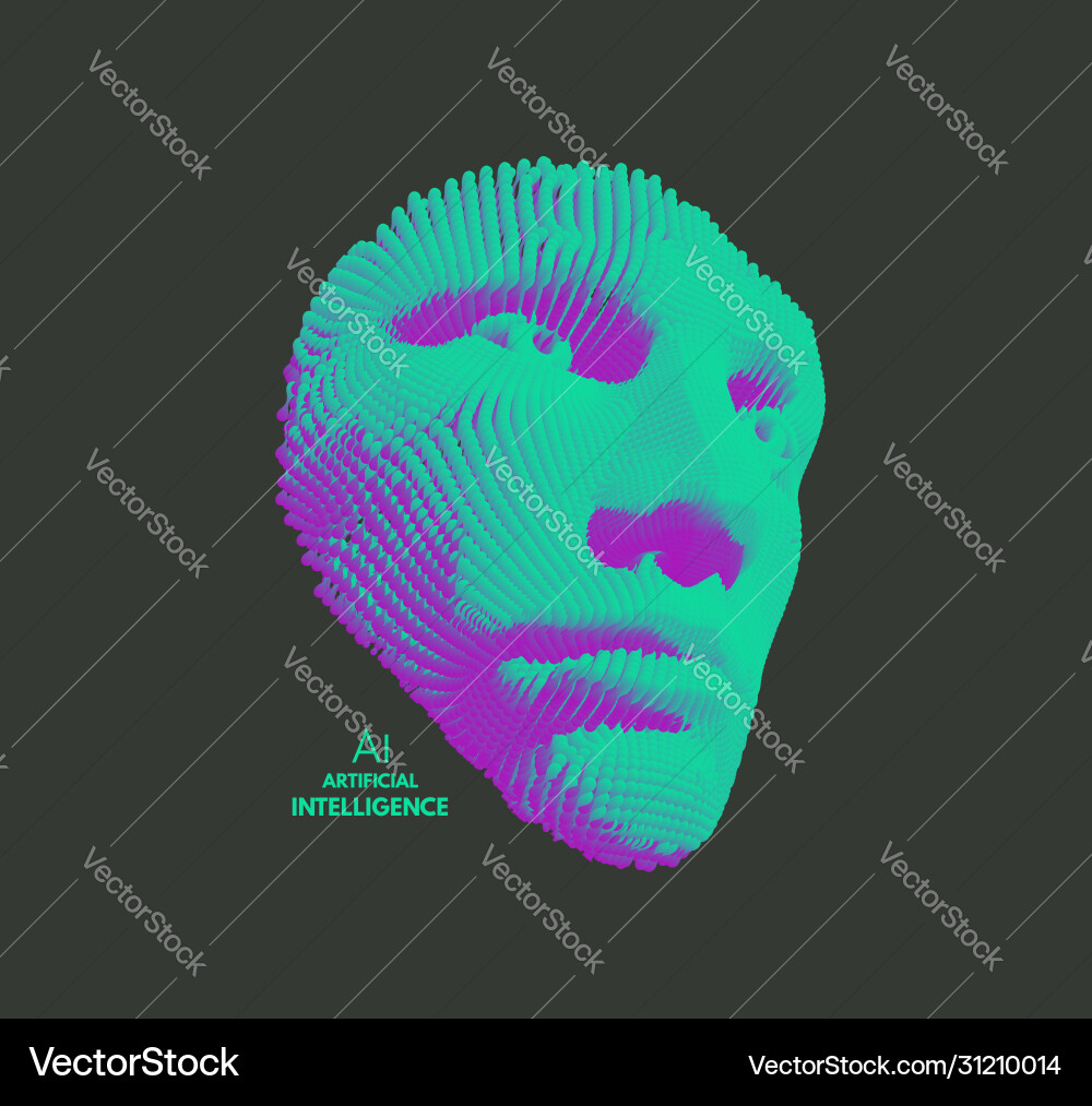 Mask artificial intelligence anonymous 3d face Mask artificial intelligence anonymous 3d face vector image