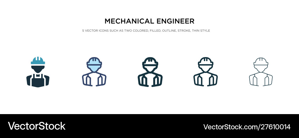 Mechanical engineer icon in different style two Mechanical engineer icon in different style two vector image