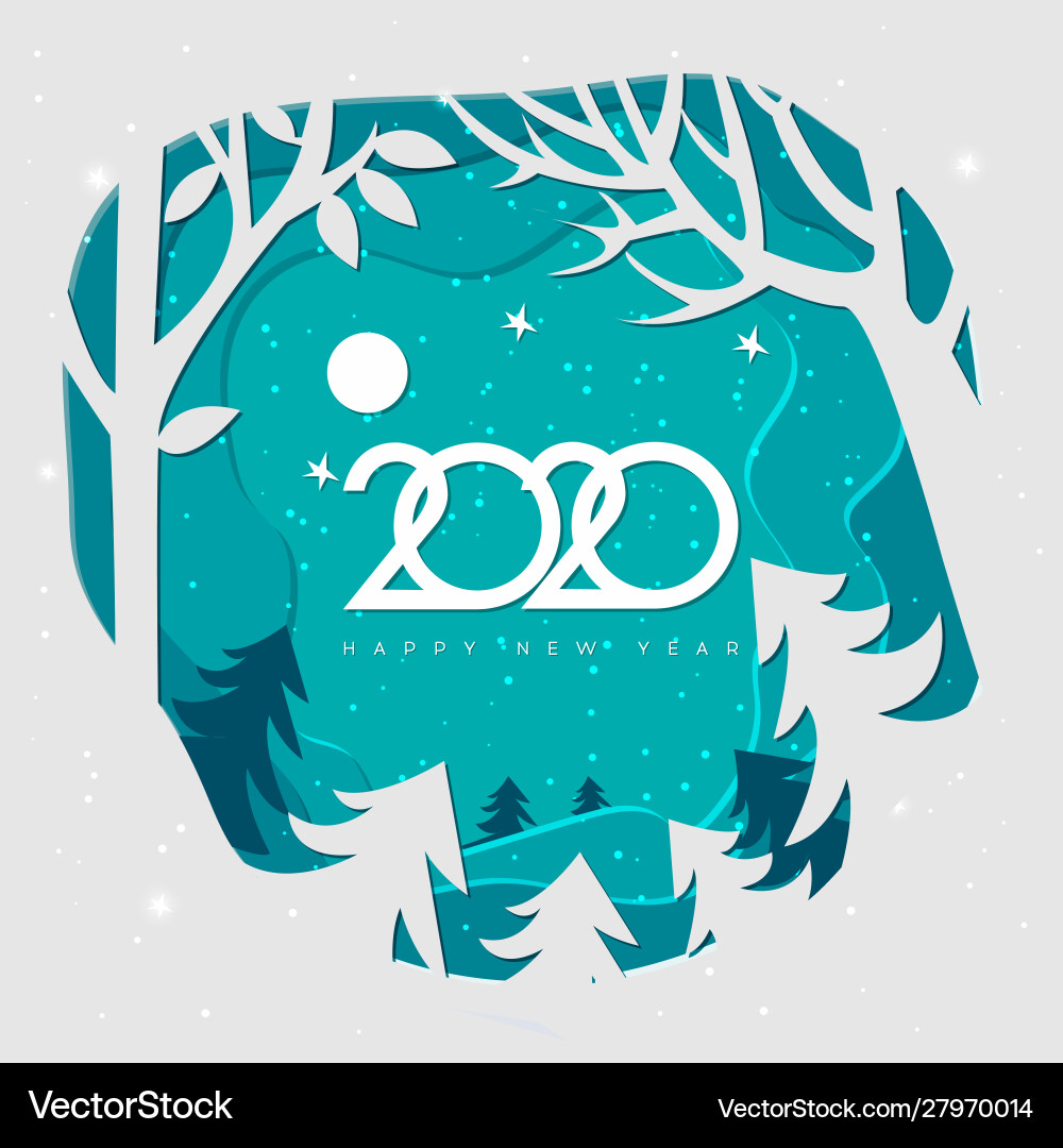 Merry christmas and happy new year 2020snow Merry christmas and happy new year 2020snow vector image