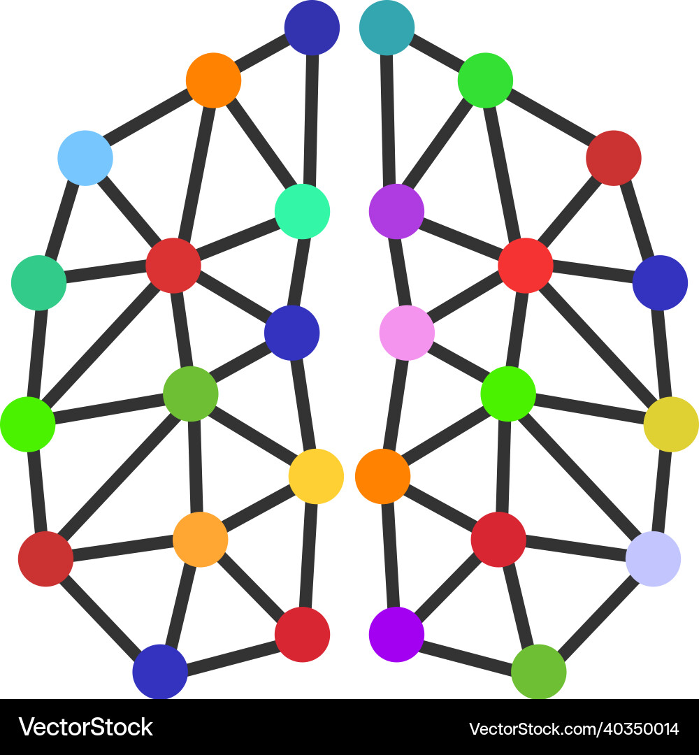Neural network flat icon Neural network flat icon vector image