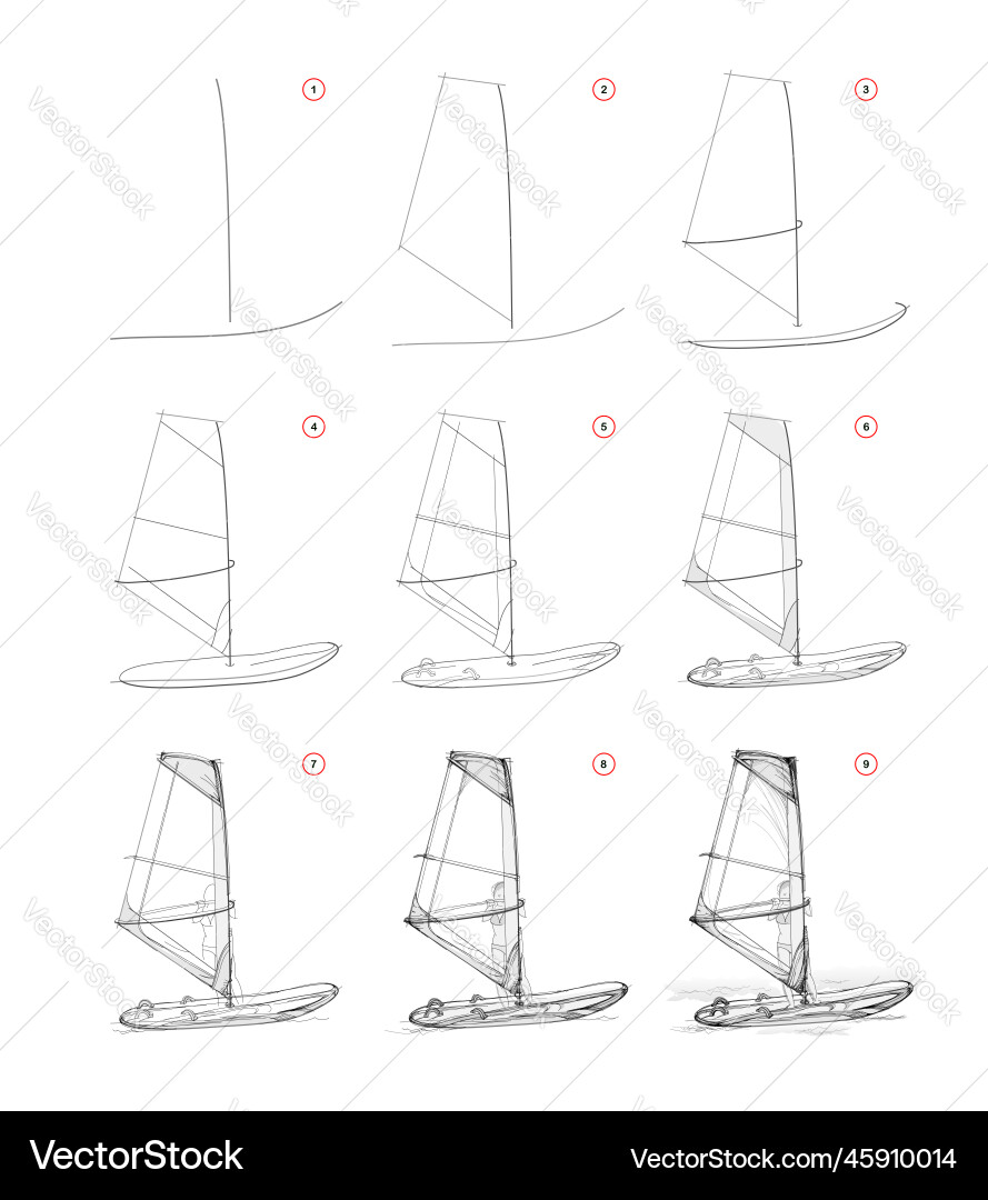 Page shows how to learn draw sketch Page shows how to learn draw sketch vector image