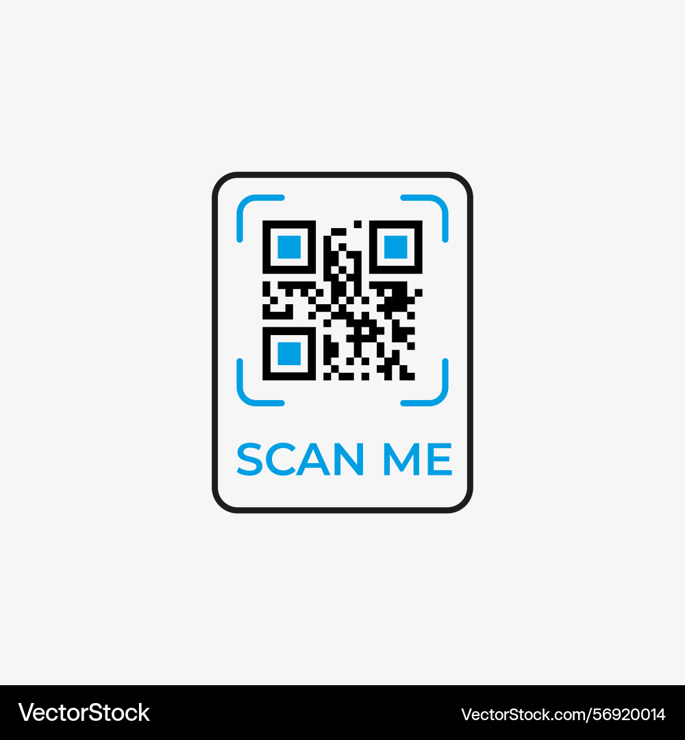 Qr code scan label icon template Qr code scan label icon template vector image