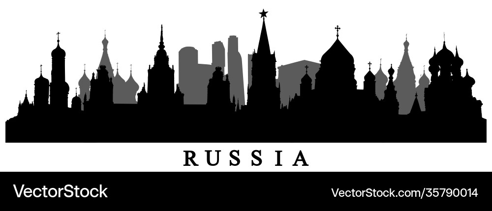 Russia Skyline Silhouette Vector Image