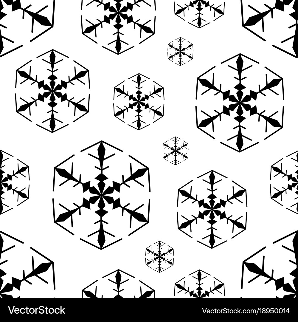 Snowflake seamless pattern Vector Image