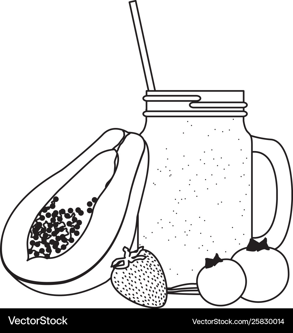 Tropische Frucht und Smoothie trinken in schwarz Tropische Frucht und Smoothie trinken in schwarz vektorbild