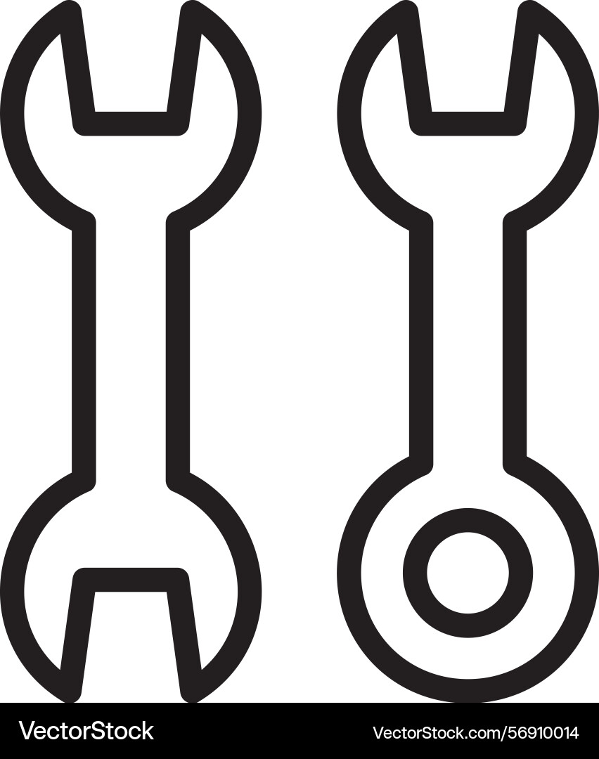 Wrench linear style icon design vector image