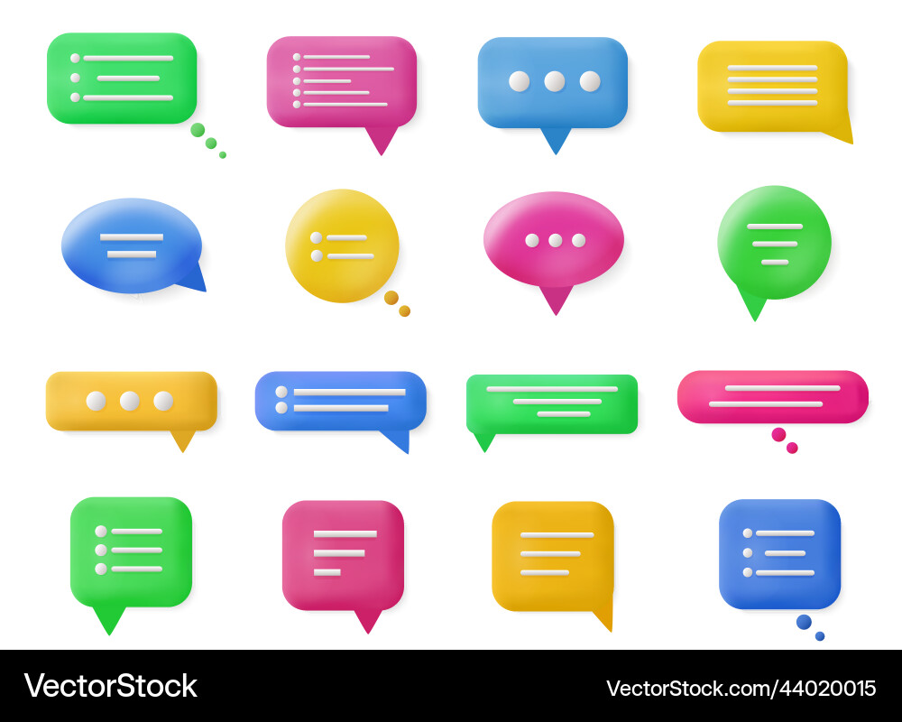 3d talk bubbles realistic buttons for speech 3d talk bubbles realistic buttons for speech vector image