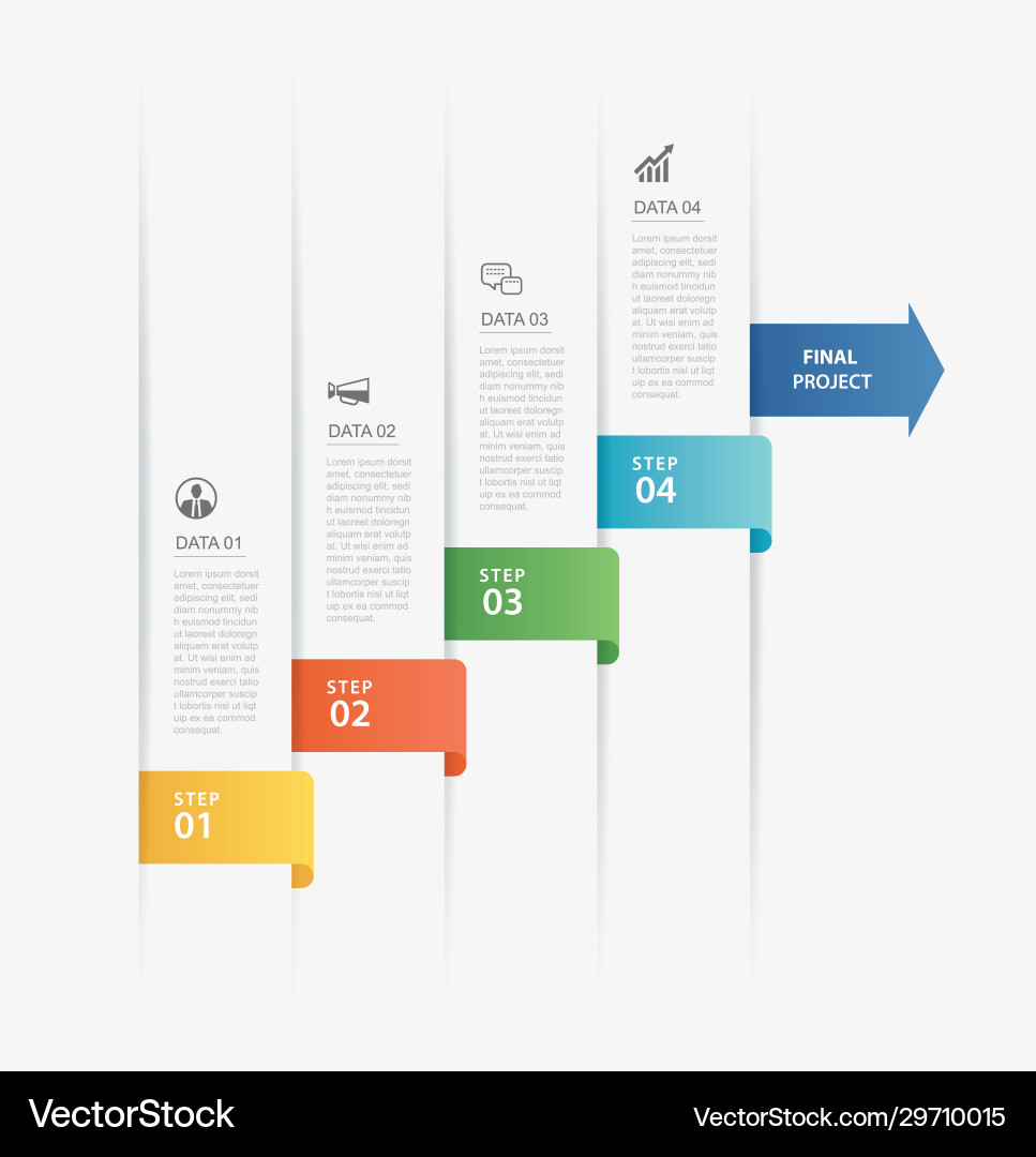 4 data infographics timeline tab paper index 4 data infographics timeline tab paper index vector image