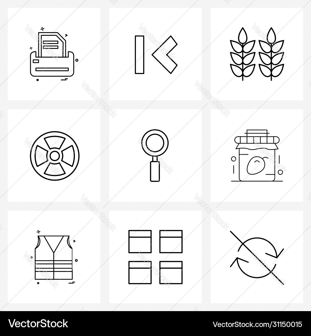 9 universal line icons for web and mobile Vector Image