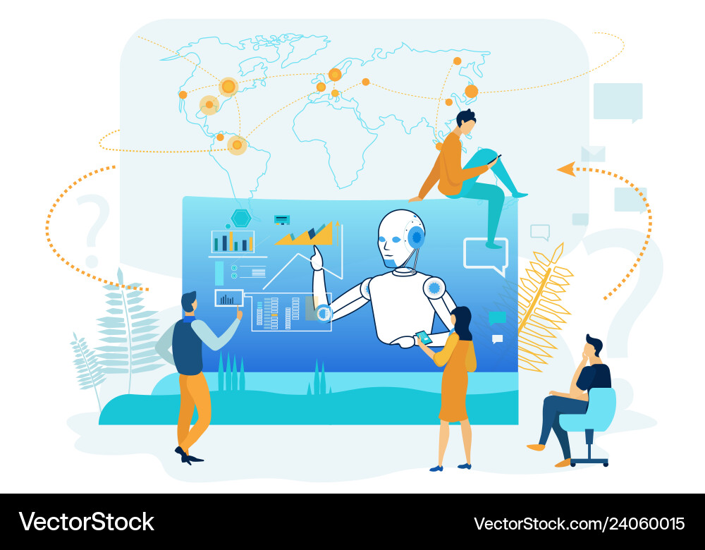 Artificial intelligence in business analytics Artificial intelligence in business analytics vector image