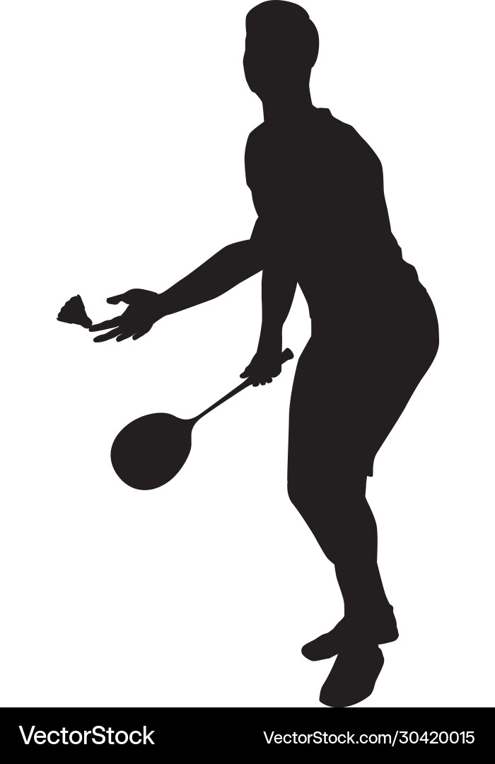 Badminton player with racket and shuttlecock vector image